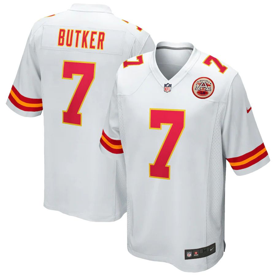 Men Kansas City Chiefs #7 Harrison Butker Nike White Game NFL Jersey->kansas city chiefs->NFL Jersey